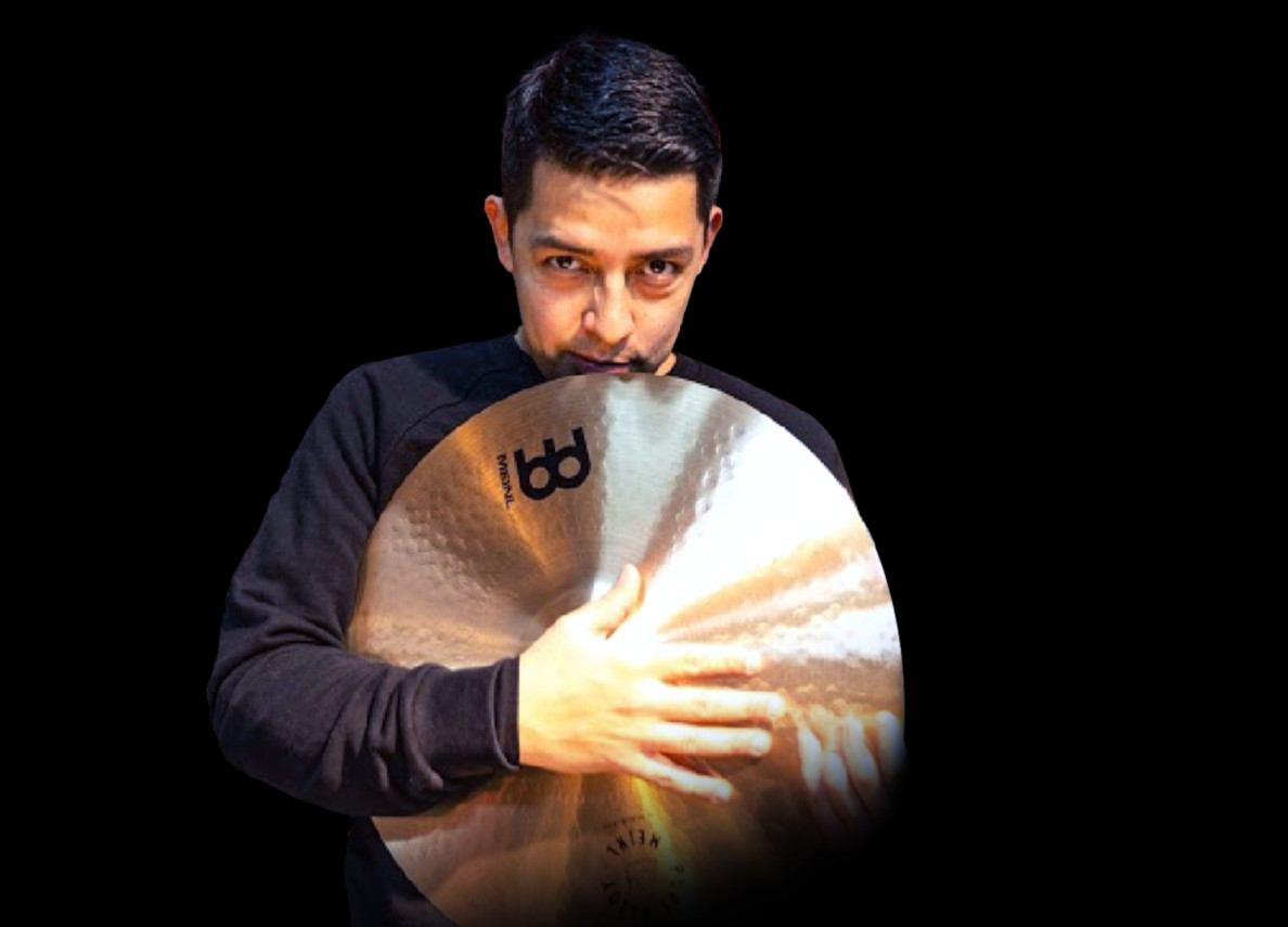 Jose Manuel Albán-Juárez with drums